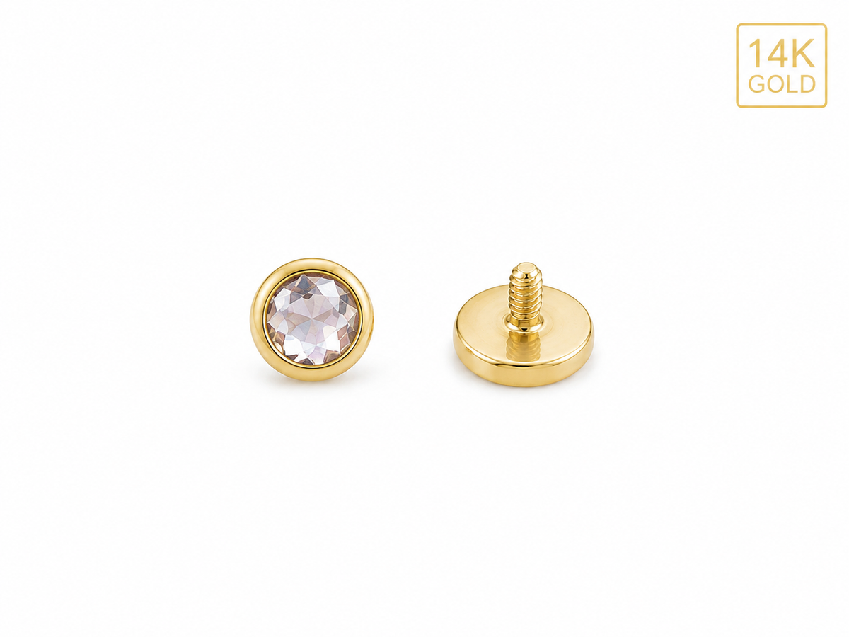 14K Gold Dermal Top 2mm