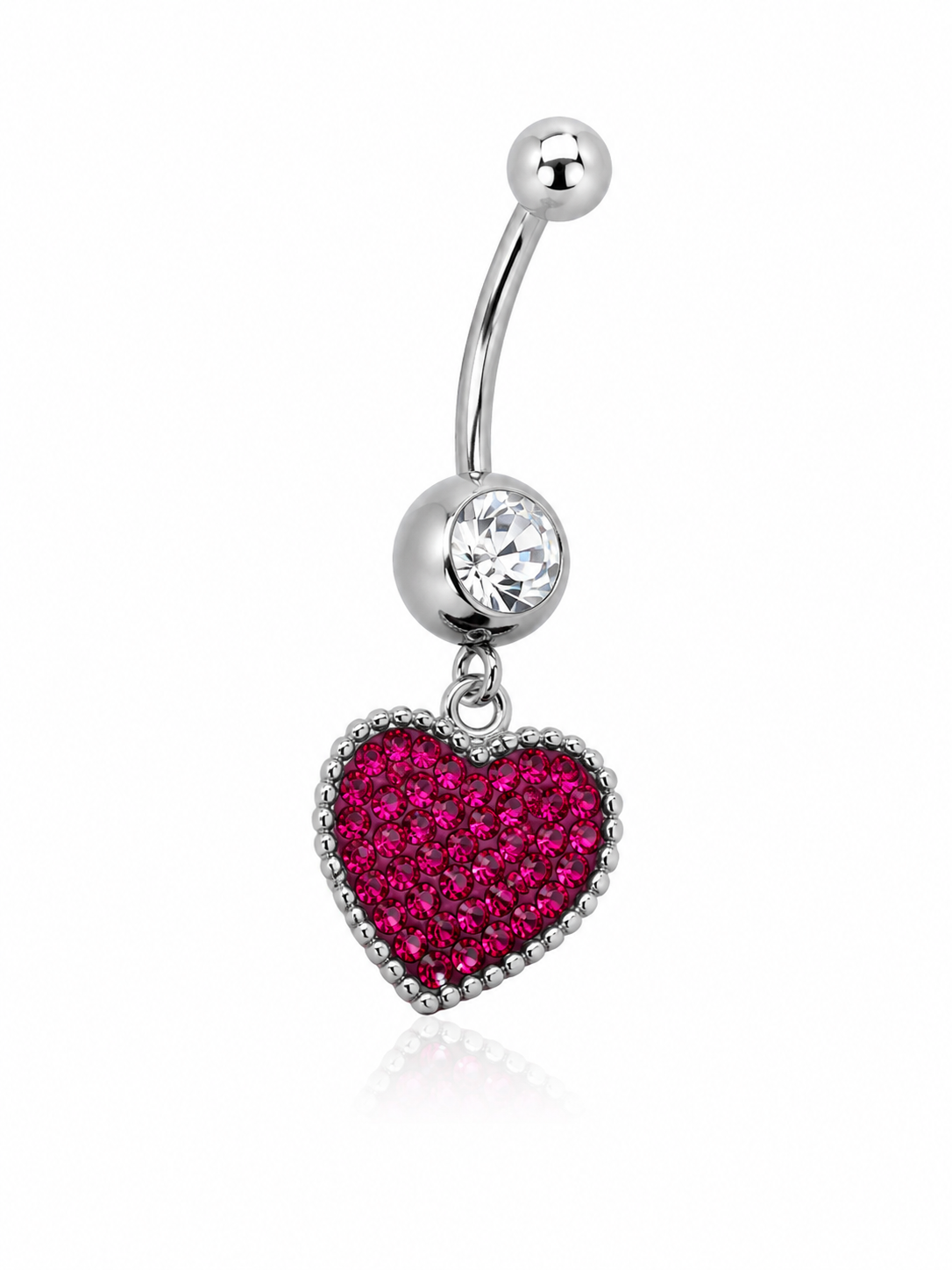 14g Surgical Steel Belly Ring Heart