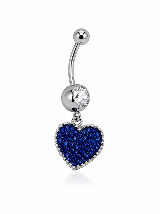 14g Surgical Steel Belly Ring Heart