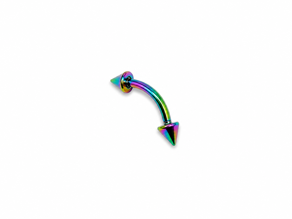 14g Iridescent Rainbow Curved Barbell