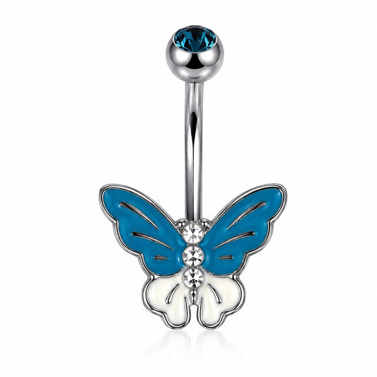 14g Surgical Steel Butterfly Belly Ring